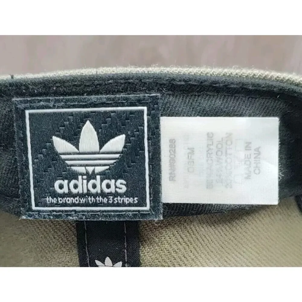 Adidas Men's Hat Classic Olive Green Snapback‎ Adjustable Wool structured Cap